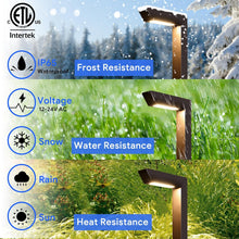Cargar imagen en el visor de la galería, Energetic 3CCT - Luces de paisaje de bajo voltaje, 5W 200LM IP65, impermeables, luces LED para camino, 50000 horas, iluminación de paisaje al aire libre, luz lateral moderna cuadrada, carcasa de A19