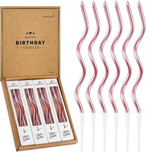 Cargar imagen en el visor de la galería, PHD CAKE 24 unidades de velas metálicas doradas en espiral largas y delgadas para cumpleaños
