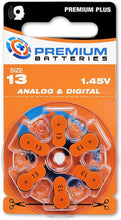 Cargar imagen en el visor de la galería, Premium Batteries Tamaño 675, ZA675, PR44, P675 1.45V Zinc Air Baterías para audífonos con pestaña azul (30 baterías)