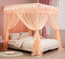 Cargar imagen en el visor de la galería, Mengersi Cortina para Dosel de Cama Princesa, con 4 Esquinas, Dosel con Mosquitero para Cama de Princesa