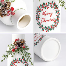 Cargar imagen en el visor de la galería, Jarrón de cerámica blanca de Navidad, L04
