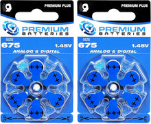 Cargar imagen en el visor de la galería, Premium Batteries Tamaño 675, ZA675, PR44, P675 1.45V Zinc Air Baterías para audífonos con pestaña azul (30 baterías)