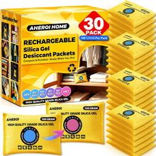 Cargar imagen en el visor de la galería, Paquete de 30 bolsas desecantes Aheroi, reutilizables y recargables, de 100 g