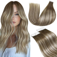 Cargar imagen en el visor de la galería, LaaVoo - Extensiones de cabello humano con cinta adhesiva