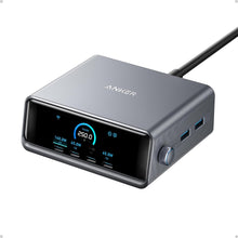 Cargar imagen en el visor de la galería, Anker Cargador Prime, estación de carga USB C GaN Prime de 250 W, 6 puertos ultrarrápidos, pantalla LCD de 2.26 pulgadas a19 y dial de control inteligente, compatible con MacBook Pro/Air, iPhone 16/15/14