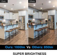 Cargar imagen en el visor de la galería, Energetic - Iluminación LED empotrable de 5/6 pulgadas, 1000 lm, luz descendente de luz diurna de 5000 K, 12 W = 150 W, luz LED regulable, instalación de reacondicionamiento simple, clasificación IC y A19