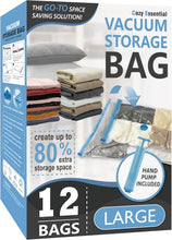 Cargar imagen en el visor de la galería, 20 bolsas de almacenamiento al vacío, bolsas de ahorro de espacio (4 Jumbo/4 Grandes/4 Medianas/4 Pequeñas/4 Enrollables)