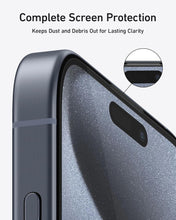 Cargar imagen en el visor de la galería, Anker Protector de pantalla, vidrio templado HD sin burbujas y polvo, duradero y a prueba de caídas con dureza 9H,a19 fácil instalación exclusiva para iPhone 16 Pro Max de 6.9 pulgadas (paquete de 2)