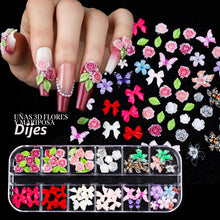 Cargar imagen en el visor de la galería, Teenitor Juego de dijes de uñas y arte de uñas, 5 cajas de dijes de uñas y gemas de uñas