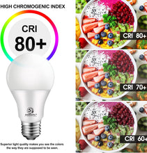Cargar imagen en el visor de la galería, E ENERGETIC LIGHTING Bombillas LED de luz diurna A19, bombillas de luz de 8.5 W equivalentes a 60 vatios, no regulables, 6 paquetes A19