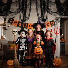 Cargar imagen en el visor de la galería, Paquete de 6 Decoración de Pared de Gasa Negra de Halloween