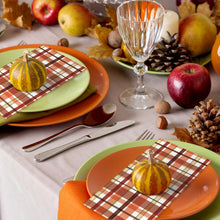 Cargar imagen en el visor de la galería, Quera - Paquete de 100 servilletas de otoño para invitados, calabaza, especias, a cuadros, toallas de mano de papel para fiesta de Acción de Gracias,ln23 servilletas desechables para fiesta de Acción de