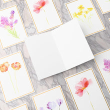 Cargar imagen en el visor de la galería, VNS Creations Tarjetas florales en blanco con sobres, ln23 4 x 6, para todas las ocasiones, diseños surtidos, 40 piezas