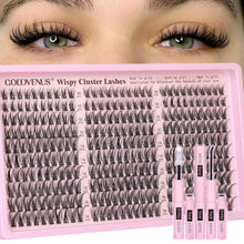 Cargar imagen en el visor de la galería, Kit de racimos de pestañas, racimos de pestañas Wispy, pestañas naturales