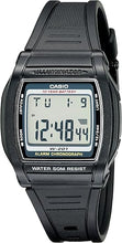 Cargar imagen en el visor de la galería, Casio Reloj cronógrafo resistente al agua ln24 W201-1AV para hombre, Negro -, W-201-1AV