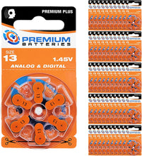 Cargar imagen en el visor de la galería, Premium Batteries Tamaño 675, ZA675, PR44, P675 1.45V Zinc Air Baterías para audífonos con pestaña azul (30 baterías)