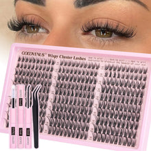 Cargar imagen en el visor de la galería, Kit de racimos de pestañas, racimos de pestañas Wispy, pestañas naturales