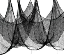 Cargar imagen en el visor de la galería, Nirohee 5 Pack Halloween Spider Web Black Creepy Cloth, Spooky Fabric Cloth Halloween Decorations Outdoor