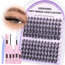 Cargar imagen en el visor de la galería, Kit de racimos de pestañas, racimos de pestañas Wispy, pestañas naturales