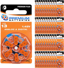 Cargar imagen en el visor de la galería, Premium Batteries Tamaño 675, ZA675, PR44, P675 1.45V Zinc Air Baterías para audífonos con pestaña azul (30 baterías)