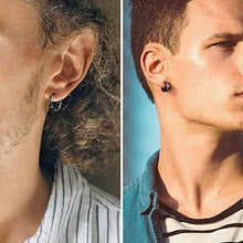 Cargar imagen en el visor de la galería, Funtopia - Juego de 11 pares de aretes de aro pequeños de acero inoxidable A24