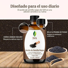 Cargar imagen en el visor de la galería, SVA Organics Nigella Sativa Aceite de Semilla de Comino Negro Orgánico Prensado en Frío 4.0