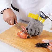 Cargar imagen en el visor de la galería, Dowellife Guante resistente a cortes de nivel 9 de grado alimenticio, de malla de acero inoxidable, guante de metal.