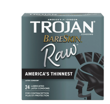 Cargar imagen en el visor de la galería, TROJAN BareSkin Condones Finos Crudos, Condones Finos Lubricados, Paquete de 24 Unidades