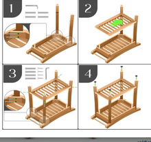 Cargar imagen en el visor de la galería, Banco de ducha de bambú con asas y estante