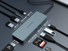 Cargar imagen en el visor de la galería, Estación de acoplamiento USB C HOPDAY - Hub USB C 10 en 1 con HDMI 4K para MacBook