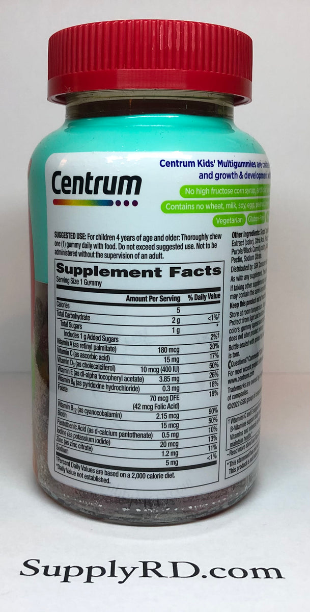 Centrum Kids gomitas Deliciosas para niños con Vitaminas A,C,D,E,B6,B12  Biotina, Zinc, multivitaminas orgánicas con nutrientes esenciales para  apoyo inmunológico , función muscular y salud cerebral - 90 unidades  Producto Importado : 