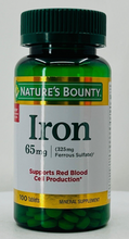 Cargar imagen en el visor de la galería, Hierro 65 mg (325 mg Sulfato ferroso), 100 tabletas