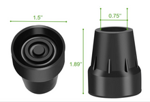 Cargar imagen en el visor de la galería, Puntas de goma de repuesto de 0,75" para bastones, muletas, andadores y andadores
