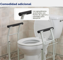 Cargar imagen en el visor de la galería, Raíl de seguridad Drive Medical para inodoro, color blanco.