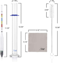 Cargar imagen en el visor de la galería, SOLIGT Hidrómetro de triple escala y tarro de prueba de vidrio para vino, cerveza