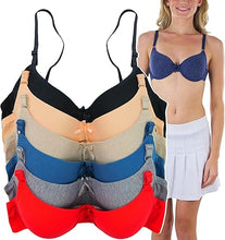 Cargar imagen en el visor de la galerĂa, ToBeInStyle Paquete de 6 brasieres acolchados de apoyo para mujer, tallas de la A a la DDD