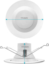 Cargar imagen en el visor de la galería, LUXRITE Luz LED empotrable retrofit de 5/6 pulgadas, 14 W = 90 W, CCT seleccionable por color 2700 K | 3000 K | 3500 K | 4000 K | 5000 K, luz de lata regulable, 1100 lúmenes, clasificación húmeda,