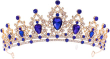 Cargar imagen en el visor de la galería, FORSEVEN Tiaras de cristal para mujer, tiaras de boda y coronas para mujer