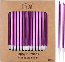 Cargar imagen en el visor de la galería, BEAN LIEVE 30 velas de cumpleaños metálicas largas