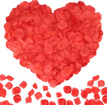 Cargar imagen en el visor de la galería, 2200 piezas pétalos de flores artificiales decoraciones para fiestas de compromiso pétalos de rosa falsos para noche romántica, boda, propuesta aniversario decoraciones de flores (blanco)