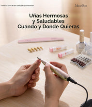Cargar imagen en el visor de la galería, Kit de torno eléctrico PC120I negro con lima portátil para uñas de gel y acrílico, incluye fresas, bandas de limado,