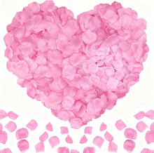 Cargar imagen en el visor de la galería, 2200 piezas pétalos de flores artificiales decoraciones para fiestas de compromiso pétalos de rosa falsos para noche romántica, boda, propuesta aniversario decoraciones de flores (blanco)