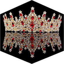 Cargar imagen en el visor de la galería, Corona dorada para mujer, tiaras de princesa de crista