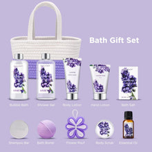 Cargar imagen en el visor de la galería, Set de spa para baño, cesta de regalo de 11 piezas de lavanda