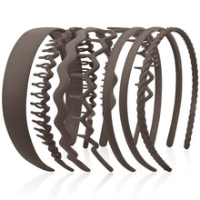 Cargar imagen en el visor de la galería, AHONEY Paquete de 7 diademas marrones para mujeres y hombres