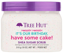Cargar imagen en el visor de la galería, Tree Hut Exfoliante de azúcar de karité, pastel de cumpleaños, 18 onzas A19