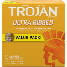 Cargar imagen en el visor de la galería, Trojan Condones Estimulantes lubricados ultra acanalados 12 unidades