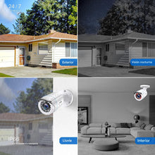 Cargar imagen en el visor de la galería, Cámara de seguridad ZOSI para el hogar (paquete de 4) de 2 MP, 1080p, HD-TVI, para exteriores e interiores, 1920 líneas de TV, 24 LED, visión nocturna de 24 m, ángulo de visión de 90°, resistente al agua.