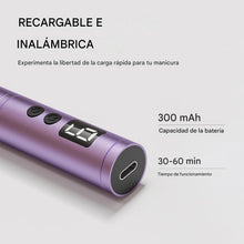 Cargar imagen en el visor de la galería, Kit profesional de taladro de uñas inalámbrico para uñas de gel y acrílicas, lima de uñas eléctrica con 5 puntas de metal, 30 bandas de lijado