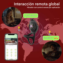 Cargar imagen en el visor de la galería, Anillo vibrador para el pene con estimulador de clítoris, 3 en 1